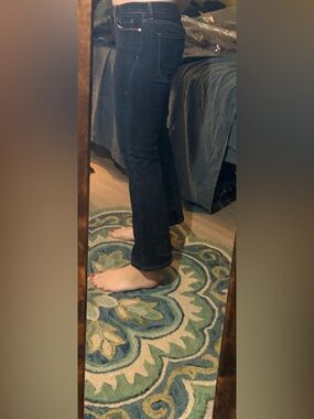 Banana Republic Dark Blue mid rise cropped Flare Jeans